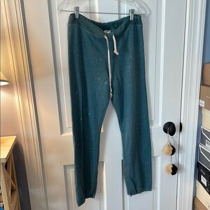Super COOL slouchy Sundry cute distressed boho beachy Teal Jogger Pants M 💕
